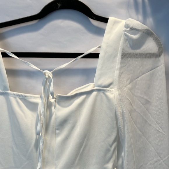 NWT Shein Pap 21 raccolta carta White Sheer Dress - Picture 5 of 10